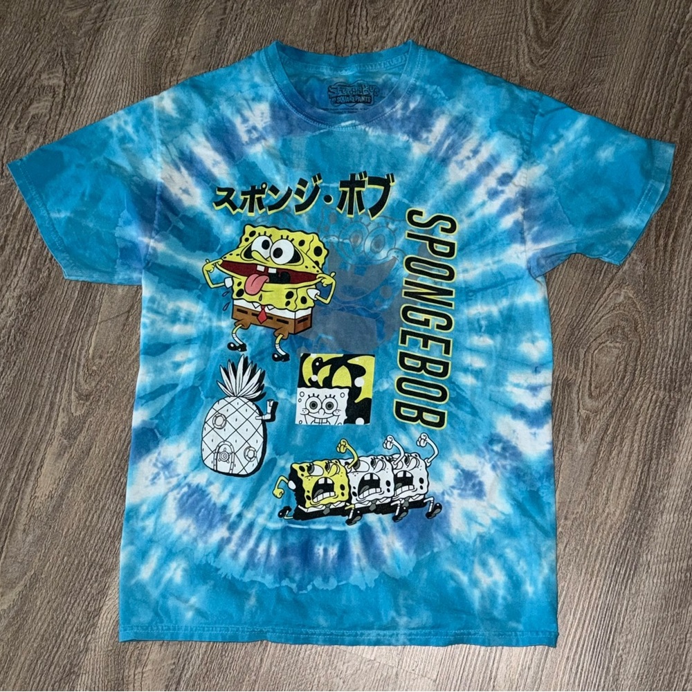 SpongeBob SquarePants Blue and White Kids T-Shirt